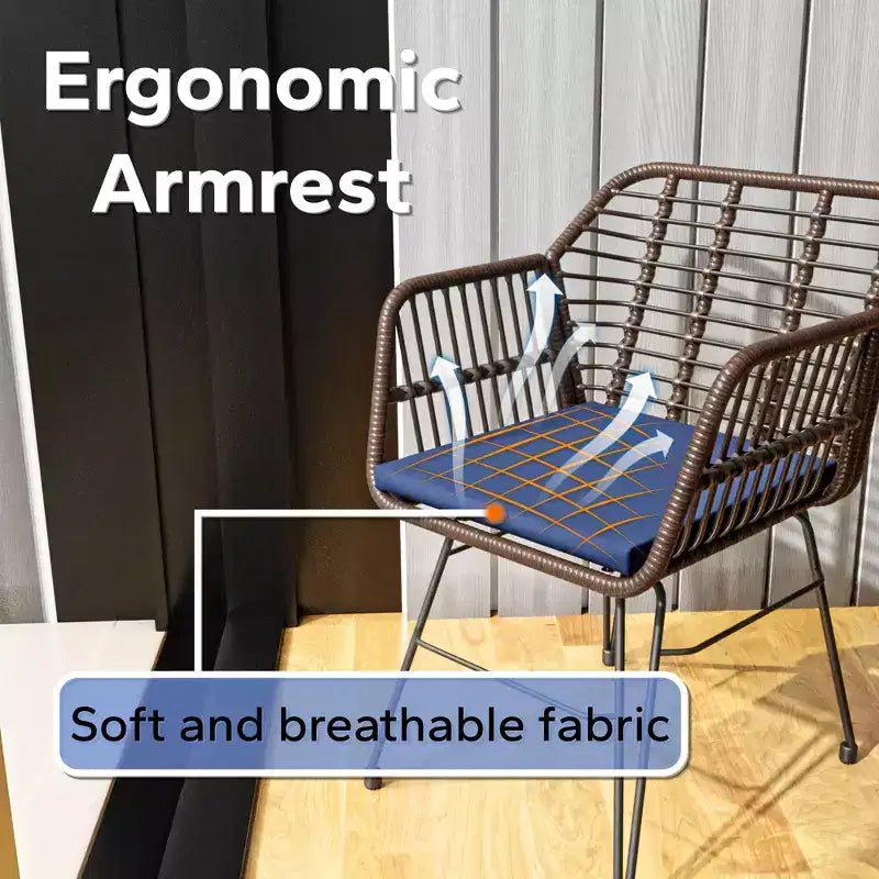 UPTIOT Ensemble de salon 3 pièces en résine tressée/rotin avec coussins