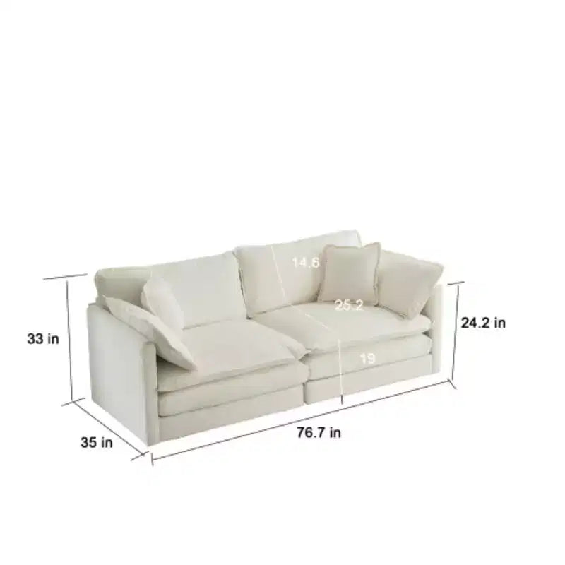 Sectionnel contemporain 3 pièces - Surdimensionné, assises profondes, style moderne