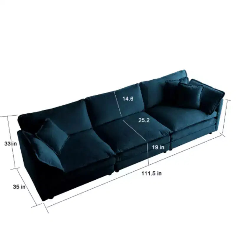 Sectionnel contemporain 3 pièces - Surdimensionné, assises profondes, style moderne