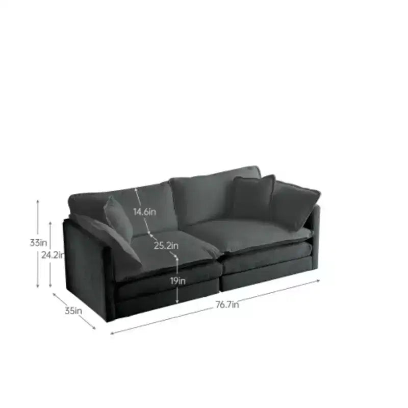 Sectionnel contemporain 3 pièces - Surdimensionné, assises profondes, style moderne