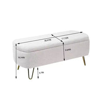 Banc ottoman de rangement moderne Zeus & Ruta avec pieds dorés pour le pied de lit