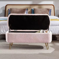 Banc ottoman de rangement moderne Zeus & Ruta avec pieds dorés pour le pied de lit