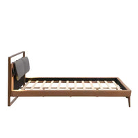 Cadre de lit plateforme en bois taille Full / Queen / King avec tête de lit tapissée en PU et 2 veilleuses, marron + gris - Christopher Knight Home