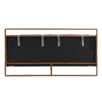 Cadre de lit plateforme en bois taille Full / Queen / King avec tête de lit tapissée en PU et 2 veilleuses, marron + gris - Christopher Knight Home