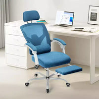 Chaise gaming ergonomique en maille JIONJOY avec repose-pieds - inclinaison 90-135, soutien lombaire et appui-tête réglables