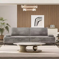 Canapé d'angle ATJafurn 295 cm en velours côtelé gris surdimensionné, 4 places, modulable, sans accoudoirs, avec oreillers amovibles pour le salon