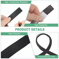 Unique Bargains Ruban d'étanchéité résistant à la chaleur autocollant haute température pour barbecue, joint de grill, Noir Blanc, 1 pièce 0,8 x 0,2, 16,5FT