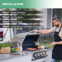 Unique Bargains Ruban d'étanchéité résistant à la chaleur autocollant haute température pour barbecue, joint de grill, Noir Blanc, 1 pièce 0,8 x 0,2, 16,5FT