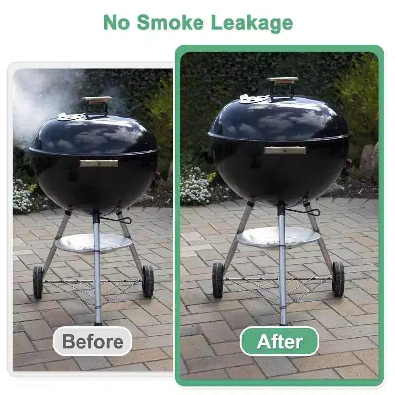 Unique Bargains Ruban d'étanchéité résistant à la chaleur autocollant haute température pour barbecue, joint de grill, Noir Blanc, 1 pièce 0,8 x 0,2, 16,5FT
