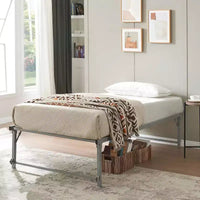 Kings Brand Furniture Lit de jour Twin en métal avec lit gigogne escamotable à roulettes - solution élégante et peu encombrante robuste