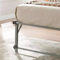 Kings Brand Furniture Lit de jour Twin en métal avec lit gigogne escamotable à roulettes - solution élégante et peu encombrante robuste