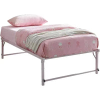 Kings Brand Furniture Lit de jour Twin en métal avec lit gigogne escamotable à roulettes - solution élégante et peu encombrante robuste