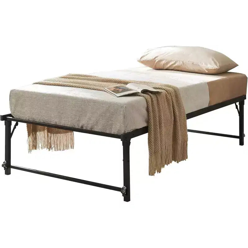 Kings Brand Furniture Lit de jour Twin en métal avec lit gigogne escamotable à roulettes - solution élégante et peu encombrante robuste