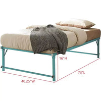 Kings Brand Furniture Lit de jour Twin en métal avec lit gigogne escamotable à roulettes - solution élégante et peu encombrante robuste