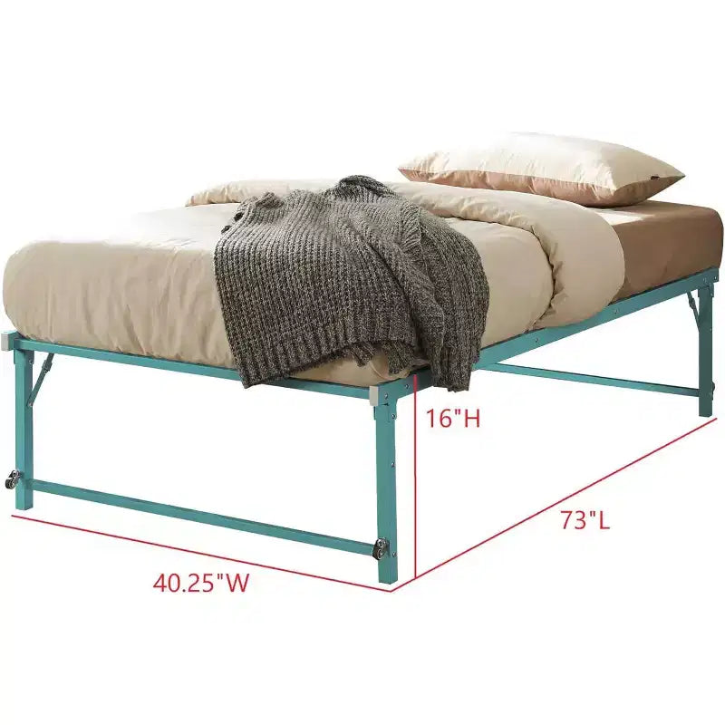 Kings Brand Furniture Lit de jour Twin en métal avec lit gigogne escamotable à roulettes - solution élégante et peu encombrante robuste