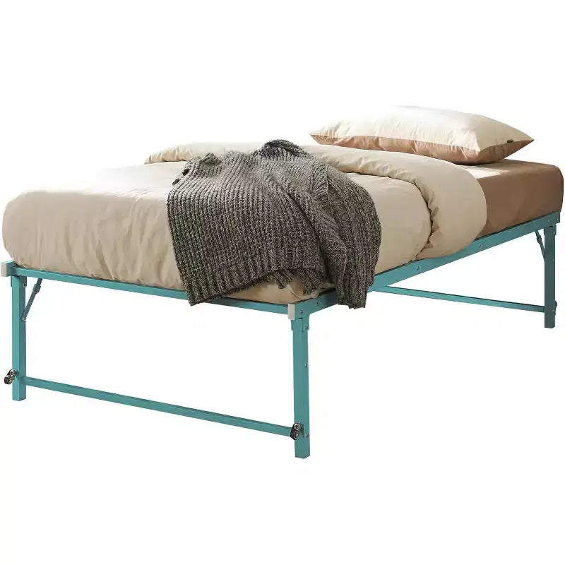 Kings Brand Furniture Lit de jour Twin en métal avec lit gigogne escamotable à roulettes - solution élégante et peu encombrante robuste