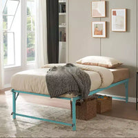 Kings Brand Furniture Lit de jour Twin en métal avec lit gigogne escamotable à roulettes - solution élégante et peu encombrante robuste