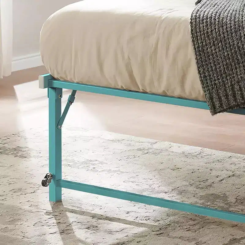 Kings Brand Furniture Lit de jour Twin en métal avec lit gigogne escamotable à roulettes - solution élégante et peu encombrante robuste