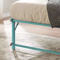 Kings Brand Furniture Lit de jour Twin en métal avec lit gigogne escamotable à roulettes - solution élégante et peu encombrante robuste