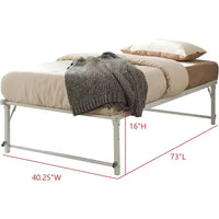 Kings Brand Furniture Lit de jour Twin en métal avec lit gigogne escamotable à roulettes - solution élégante et peu encombrante robuste
