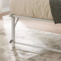 Kings Brand Furniture Lit de jour Twin en métal avec lit gigogne escamotable à roulettes - solution élégante et peu encombrante robuste