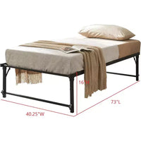 Kings Brand Furniture Lit de jour Twin en métal avec lit gigogne escamotable à roulettes - solution élégante et peu encombrante robuste