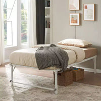 Kings Brand Furniture Lit de jour Twin en métal avec lit gigogne escamotable à roulettes - solution élégante et peu encombrante robuste