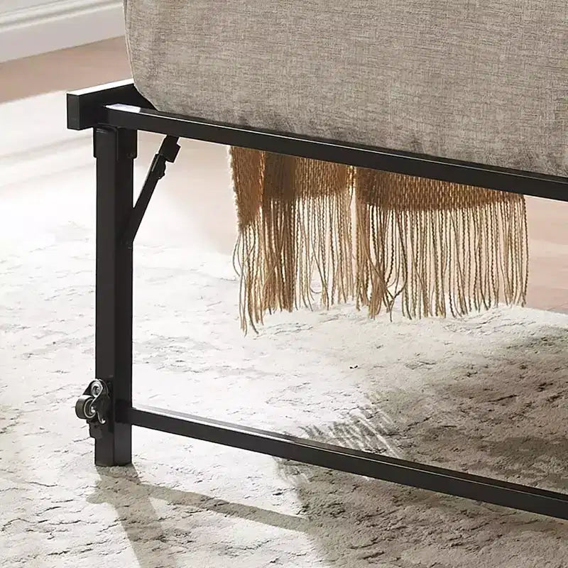 Kings Brand Furniture Lit de jour Twin en métal avec lit gigogne escamotable à roulettes - solution élégante et peu encombrante robuste