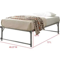 Kings Brand Furniture Lit de jour Twin en métal avec lit gigogne escamotable à roulettes - solution élégante et peu encombrante robuste