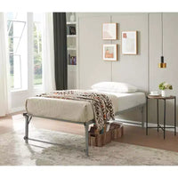 Kings Brand Furniture Lit de jour Twin en métal avec lit gigogne escamotable à roulettes - solution élégante et peu encombrante robuste