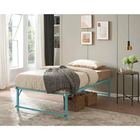 Kings Brand Furniture Lit de jour Twin en métal avec lit gigogne escamotable à roulettes - solution élégante et peu encombrante robuste