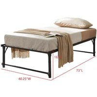 Kings Brand Furniture - Cadre de lit de jour métallique moderne taille Twin avec support de matelas, lit de jour pour salon, chambre, chambre d'amis, bronze