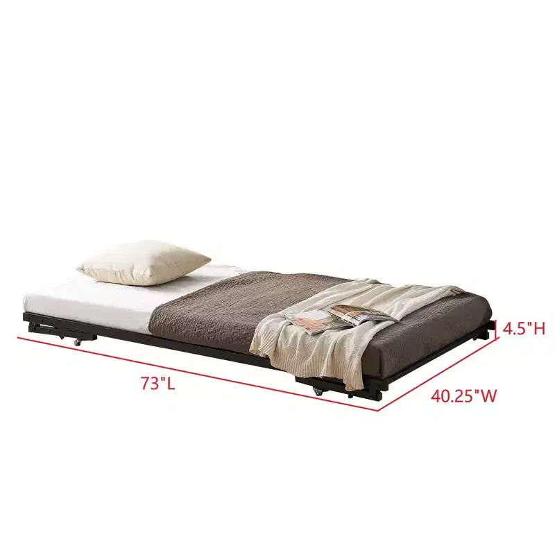 Kings Brand Furniture - Cadre de lit de jour métallique moderne taille Twin avec support de matelas, lit de jour pour salon, chambre, chambre d'amis, bronze