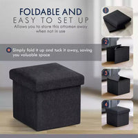 Ornavo Home Pouf de rangement pliable carré de 30,5 cm