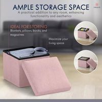 Ornavo Home Pouf de rangement pliable carré de 30,5 cm