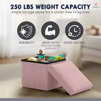Ornavo Home Pouf de rangement pliable carré de 30,5 cm