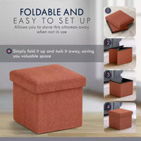 Ornavo Home Pouf de rangement pliable carré de 30,5 cm