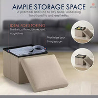 Ornavo Home Pouf de rangement pliable carré de 30,5 cm