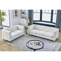 Ensemble canapé en velours 3 places et 2 places Elegant Living Spaces