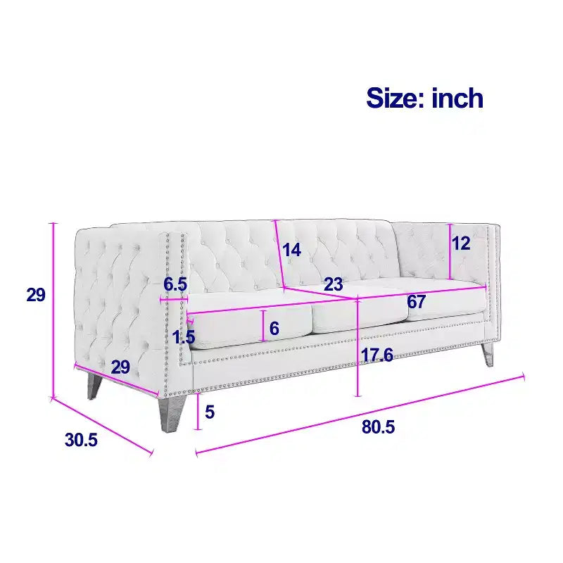 Ensemble canapé en velours 3 places et 2 places Elegant Living Spaces