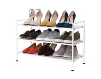 Seville Classics rack à chaussures robuste en métal à 3 niveaux en résine 12 paires