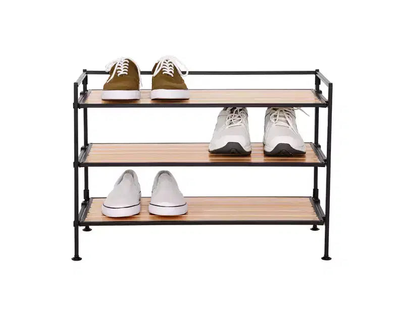 Seville Classics rack à chaussures robuste en métal à 3 niveaux en résine 12 paires