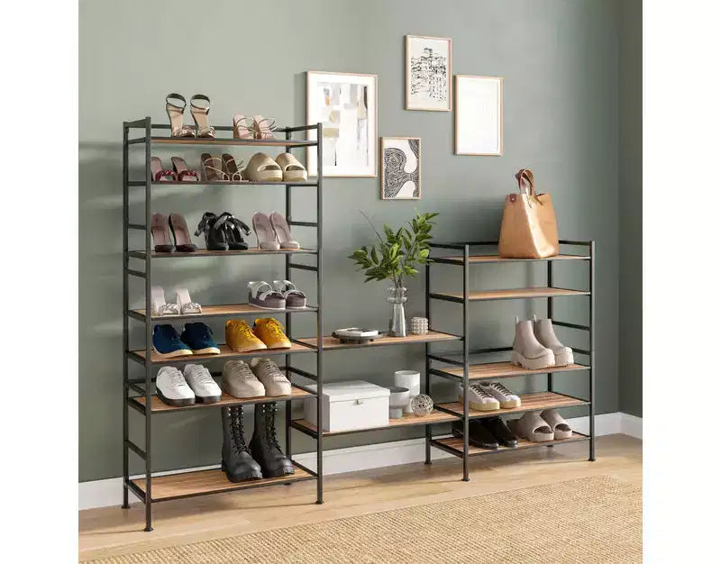 Seville Classics rack à chaussures robuste en métal à 3 niveaux en résine 12 paires