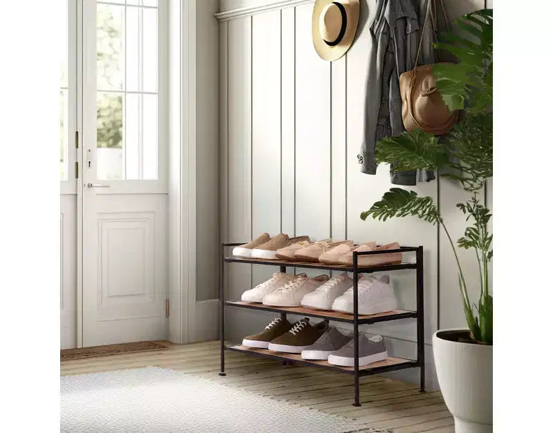 Seville Classics rack à chaussures robuste en métal à 3 niveaux en résine 12 paires