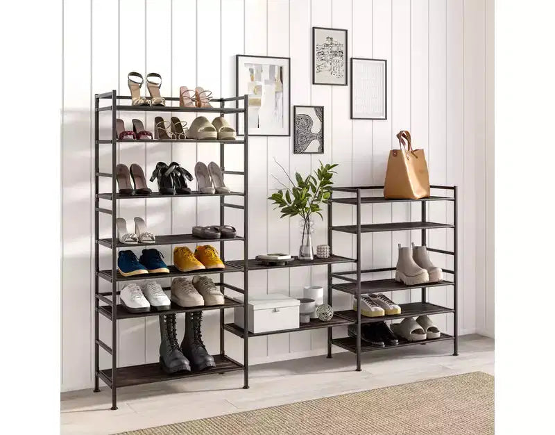 Seville Classics rack à chaussures robuste en métal à 3 niveaux en résine 12 paires