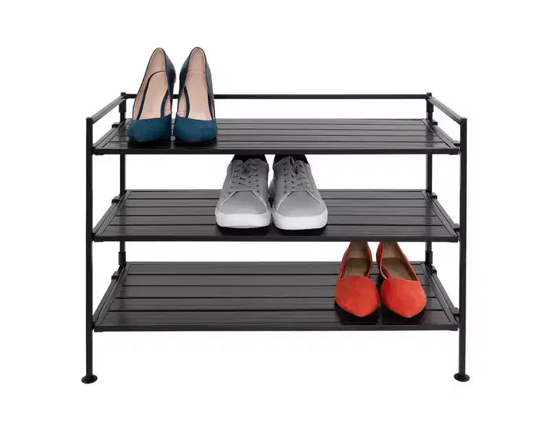 Seville Classics rack à chaussures robuste en métal à 3 niveaux en résine 12 paires