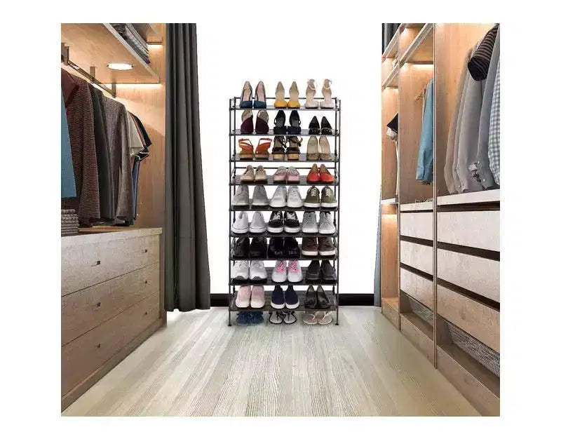 Seville Classics rack à chaussures robuste en métal à 3 niveaux en résine 12 paires