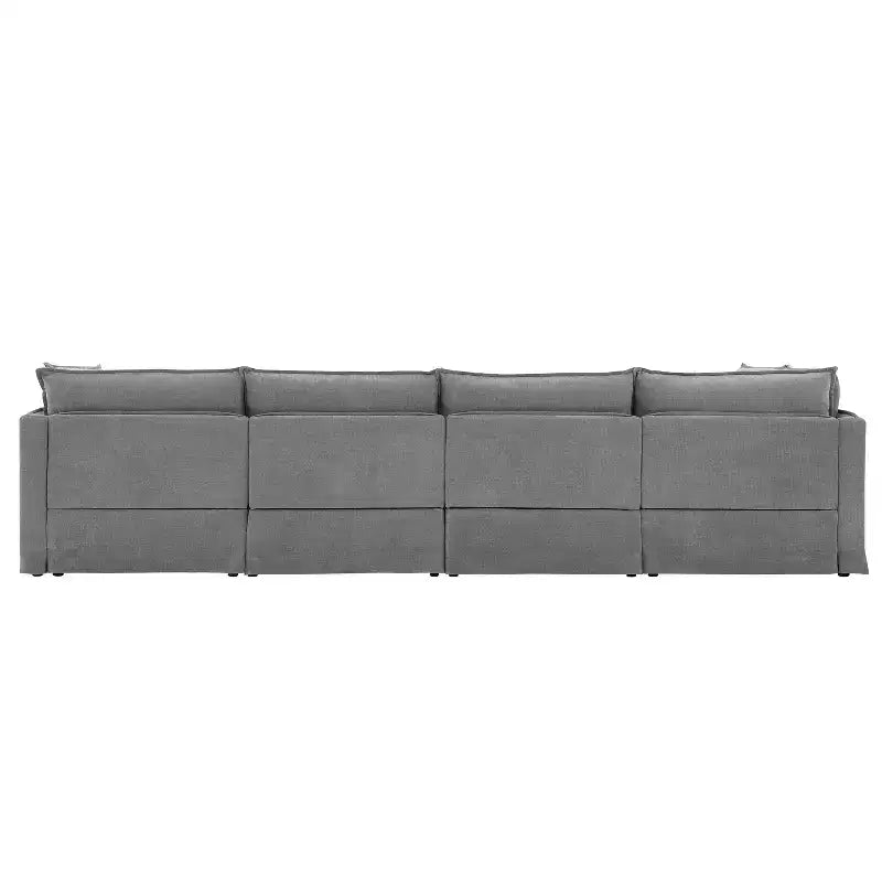 Canapé sectionnel modulaire Whisen 125.5 à 6 places avec pouf amovible, assise large, chenille, combinaison libre pour salon ou appartement
