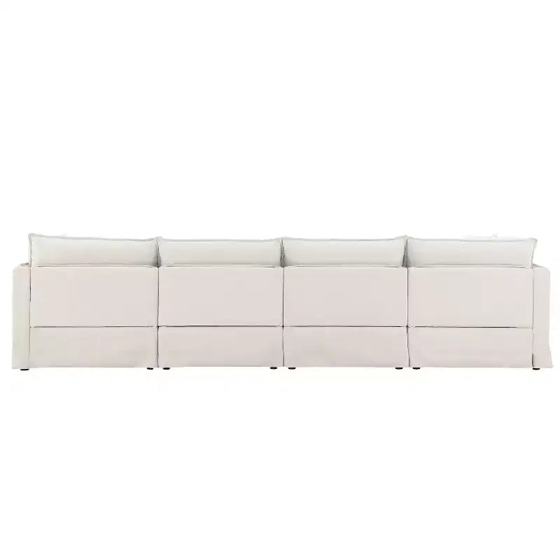 Canapé sectionnel modulaire Whisen 125.5 à 6 places avec pouf amovible, assise large, chenille, combinaison libre pour salon ou appartement