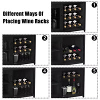 Cave à vin Whizmax avec grand espace de rangement et casier amovible, petit buffet enfilade avec porte grillagée
